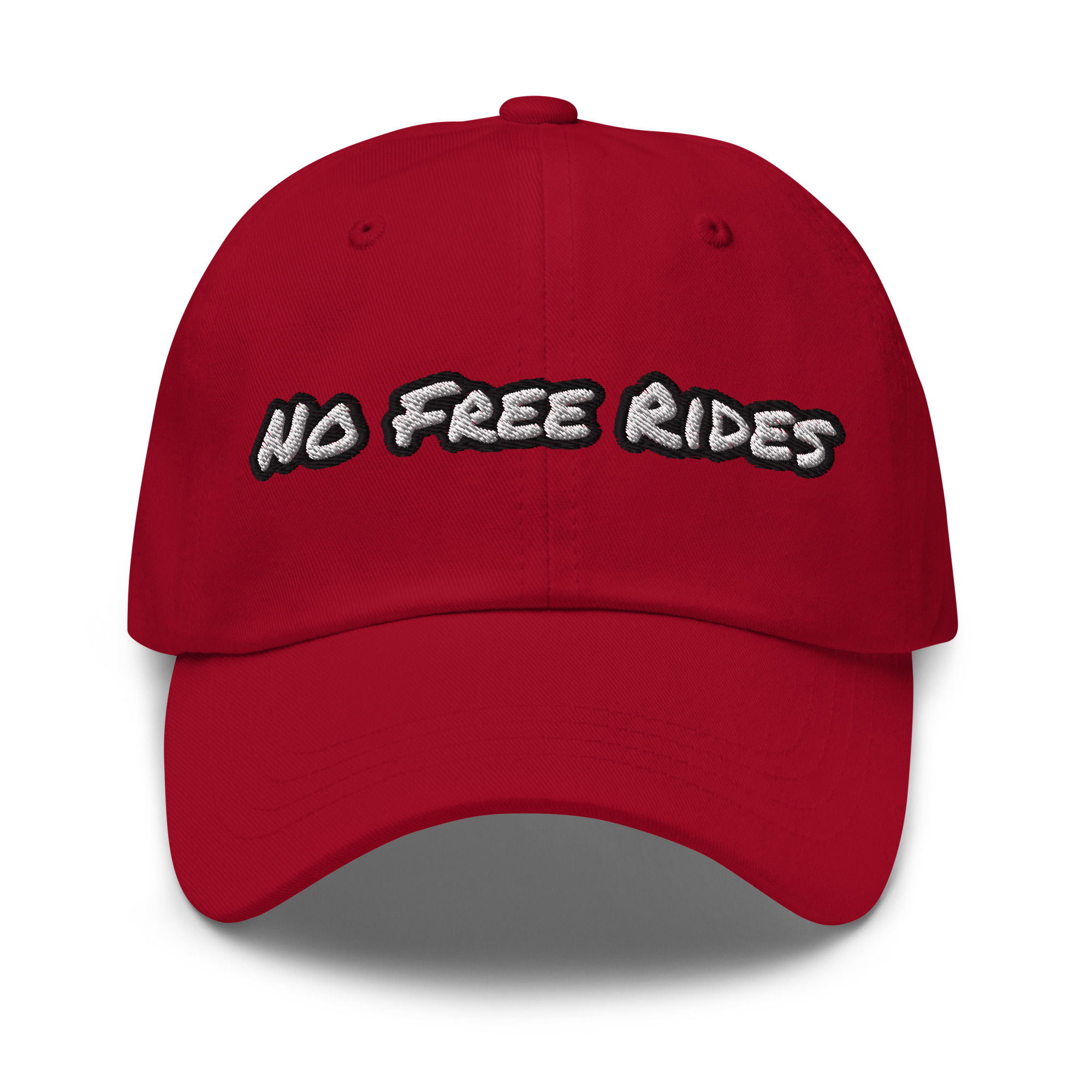 No Free Rides embroidered cotton dad hat – Wealth Chaser