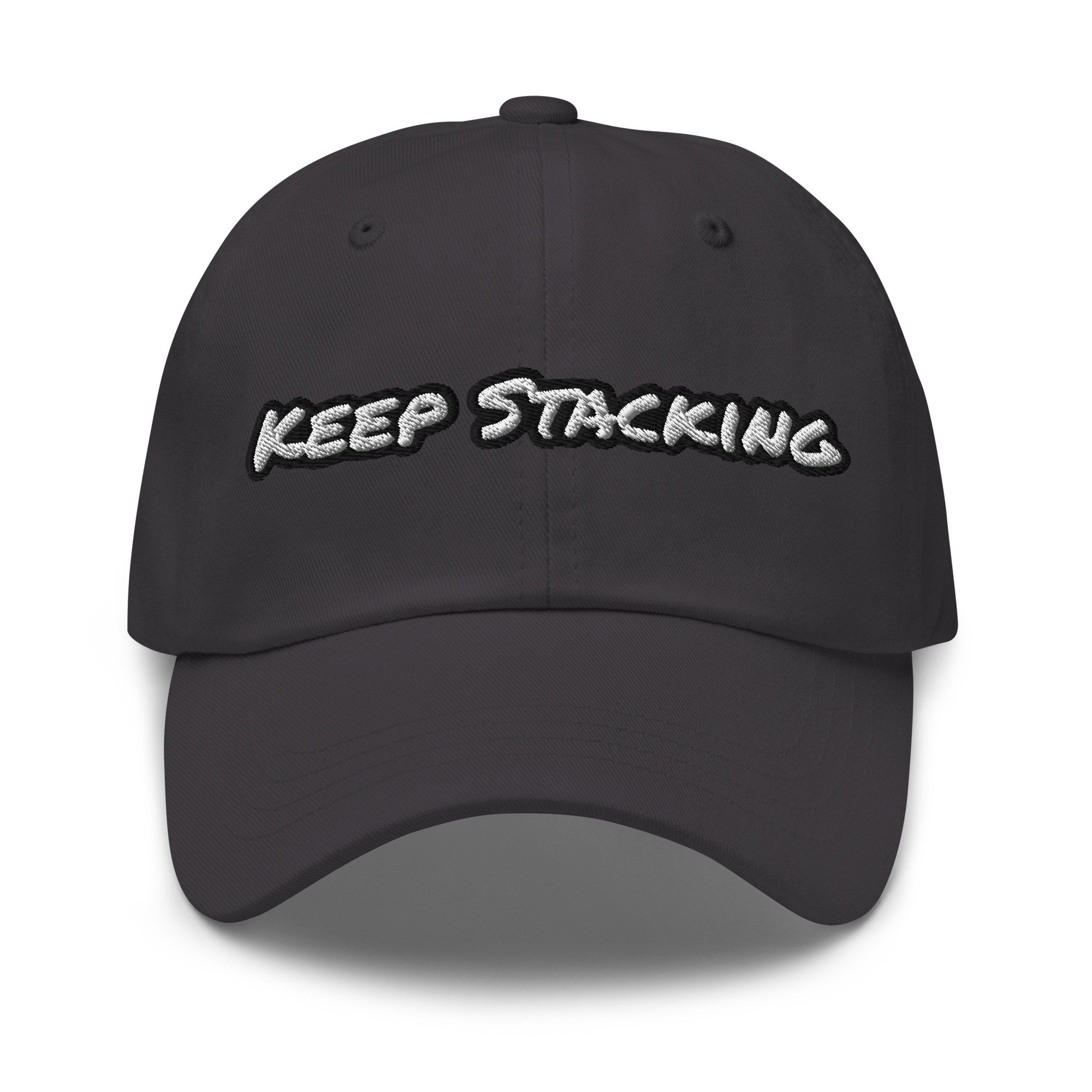 Keep Stacking embroidered cotton dad hat – Wealth Chaser