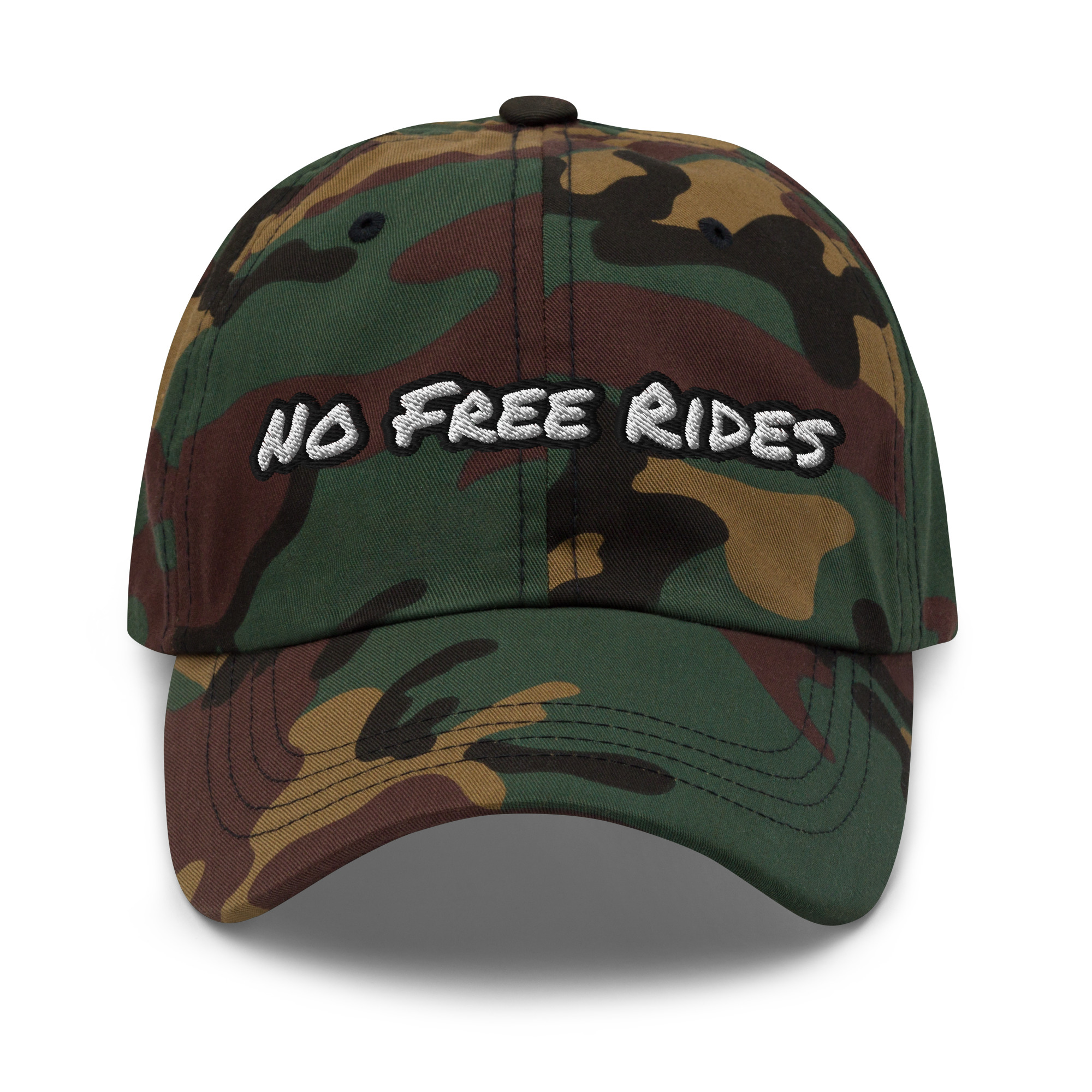 No Free Rides embroidered cotton dad hat – Wealth Chaser