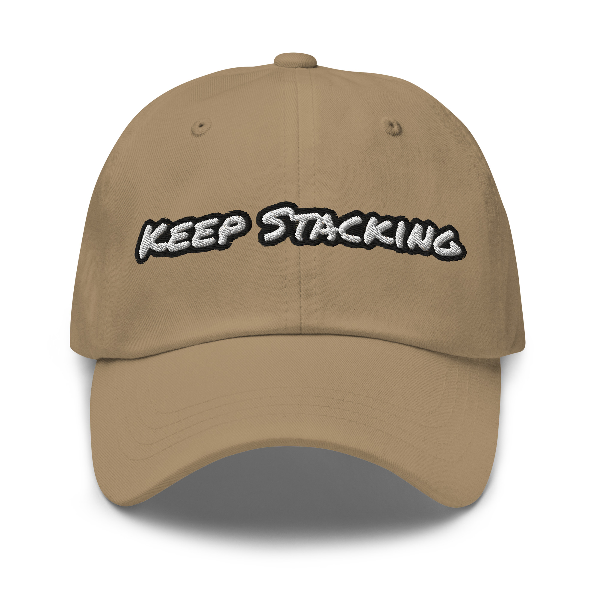 Keep Stacking embroidered cotton dad hat – Wealth Chaser