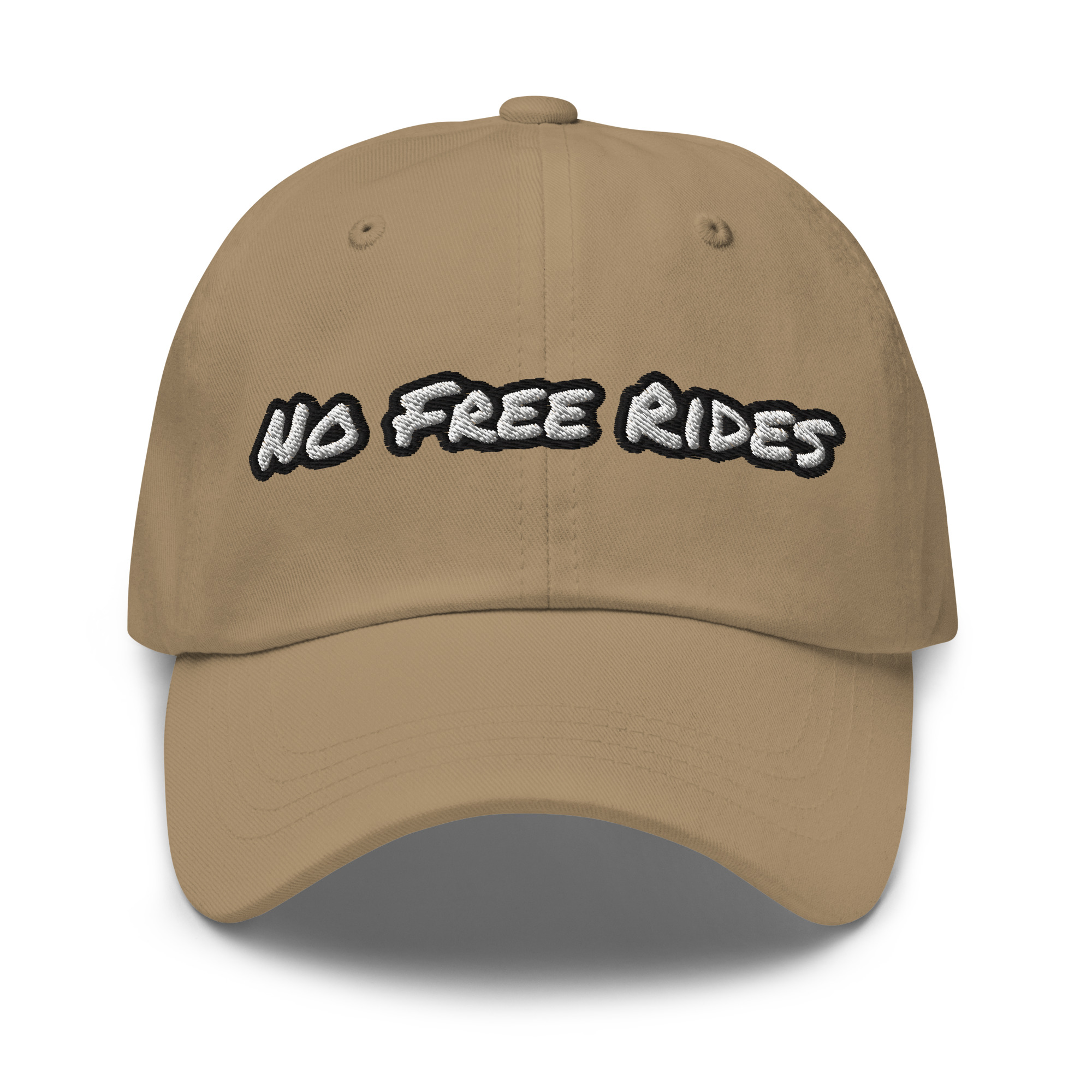 No Free Rides embroidered cotton dad hat – Wealth Chaser