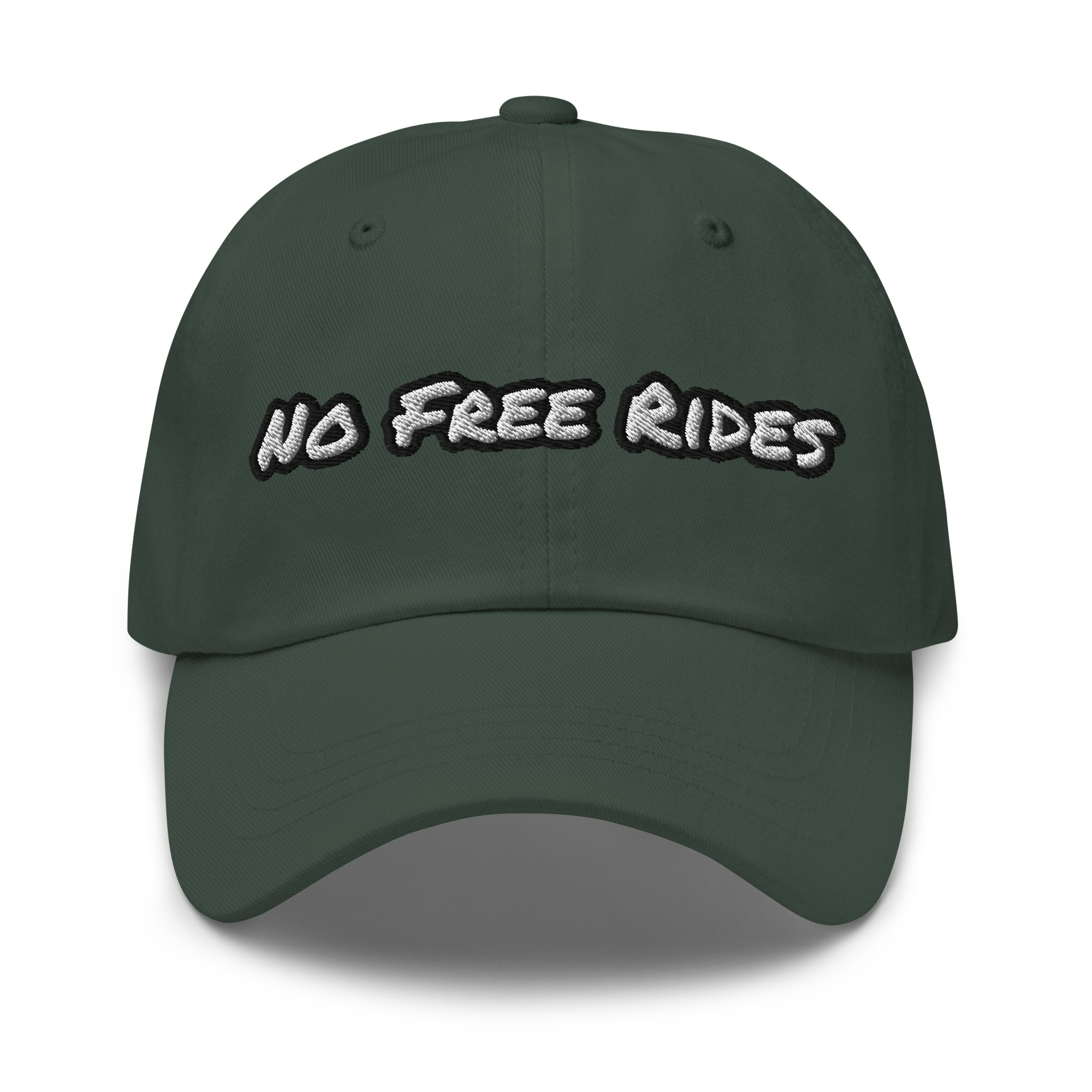 No Free Rides embroidered cotton dad hat – Wealth Chaser