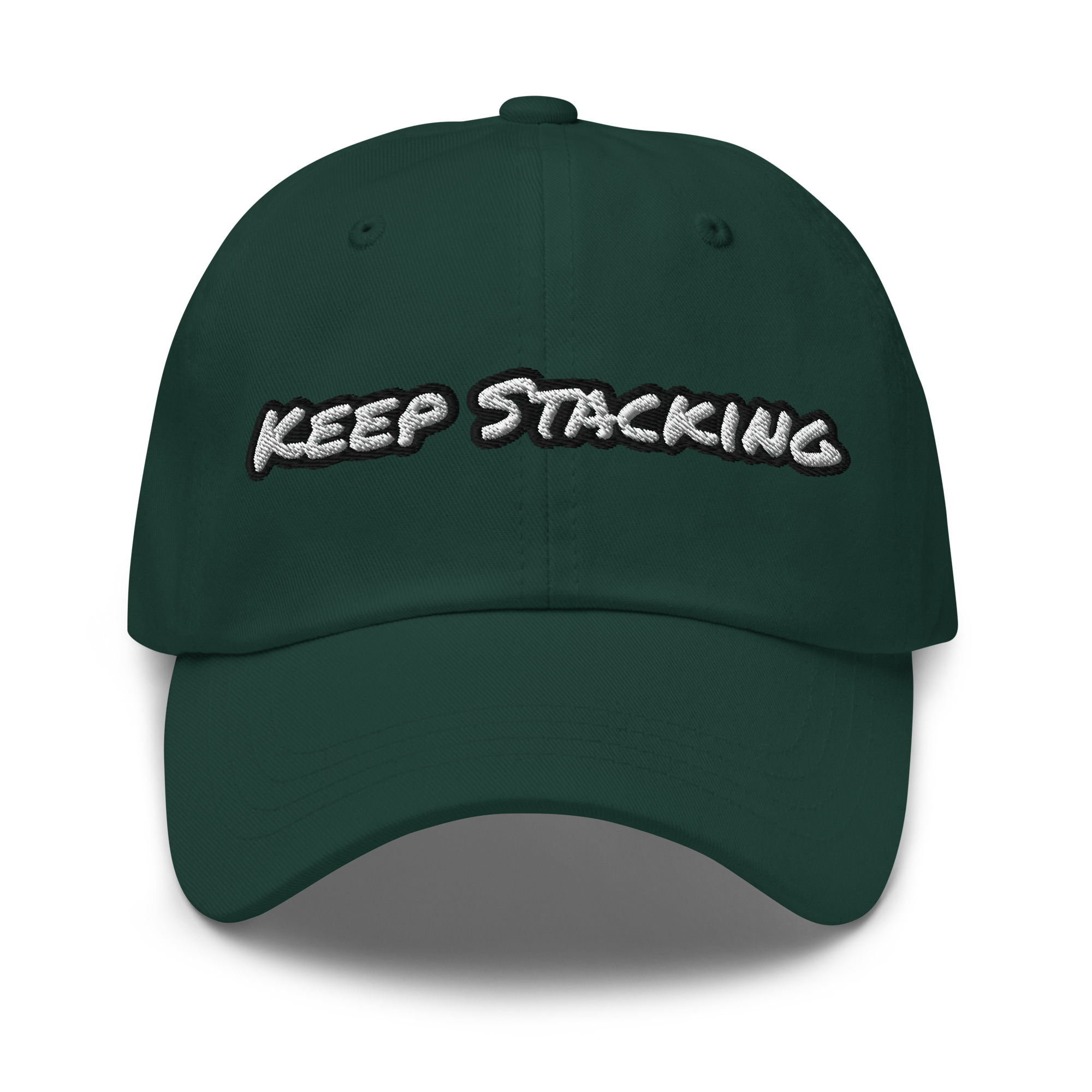 Keep Stacking embroidered cotton dad hat – Wealth Chaser