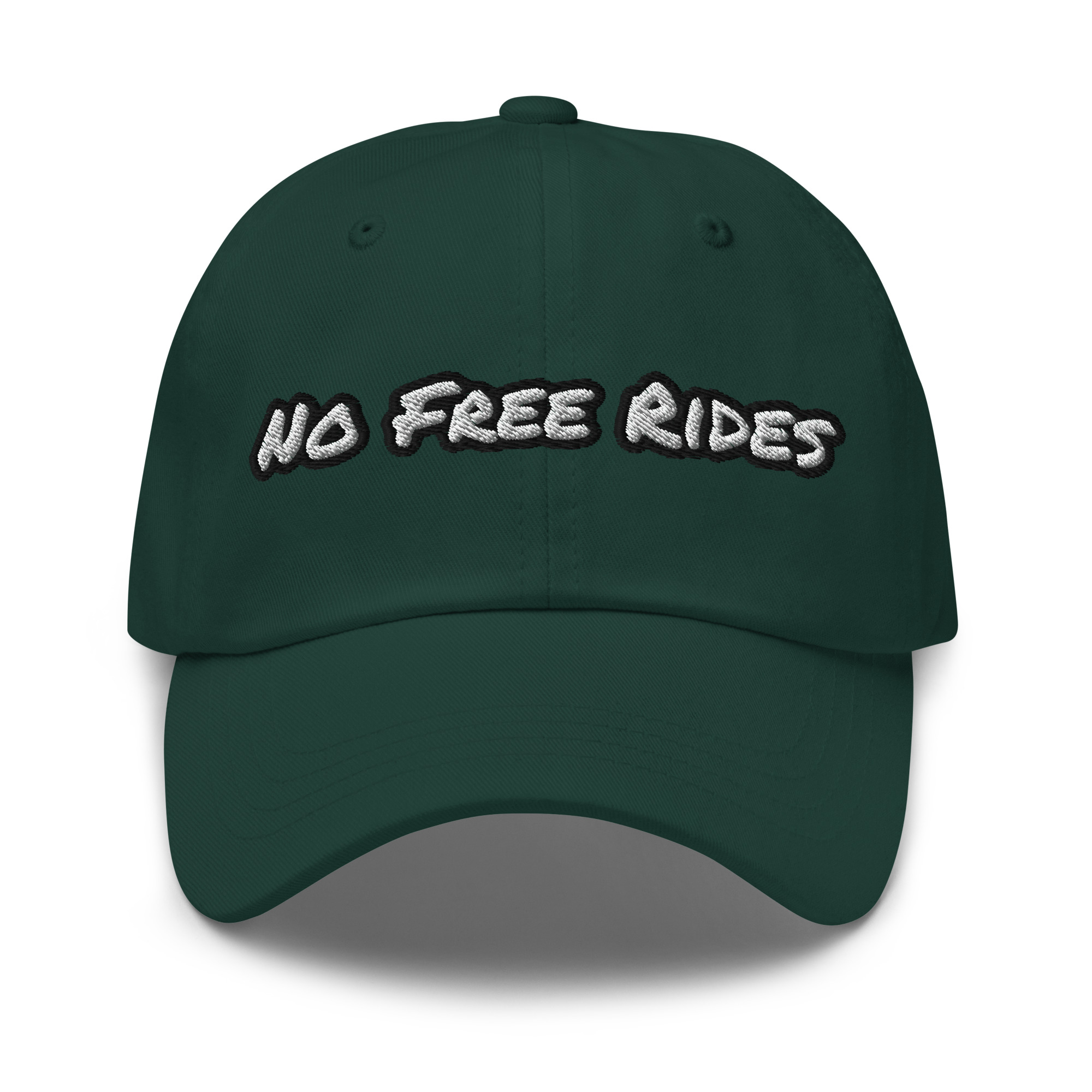 No Free Rides embroidered cotton dad hat – Wealth Chaser