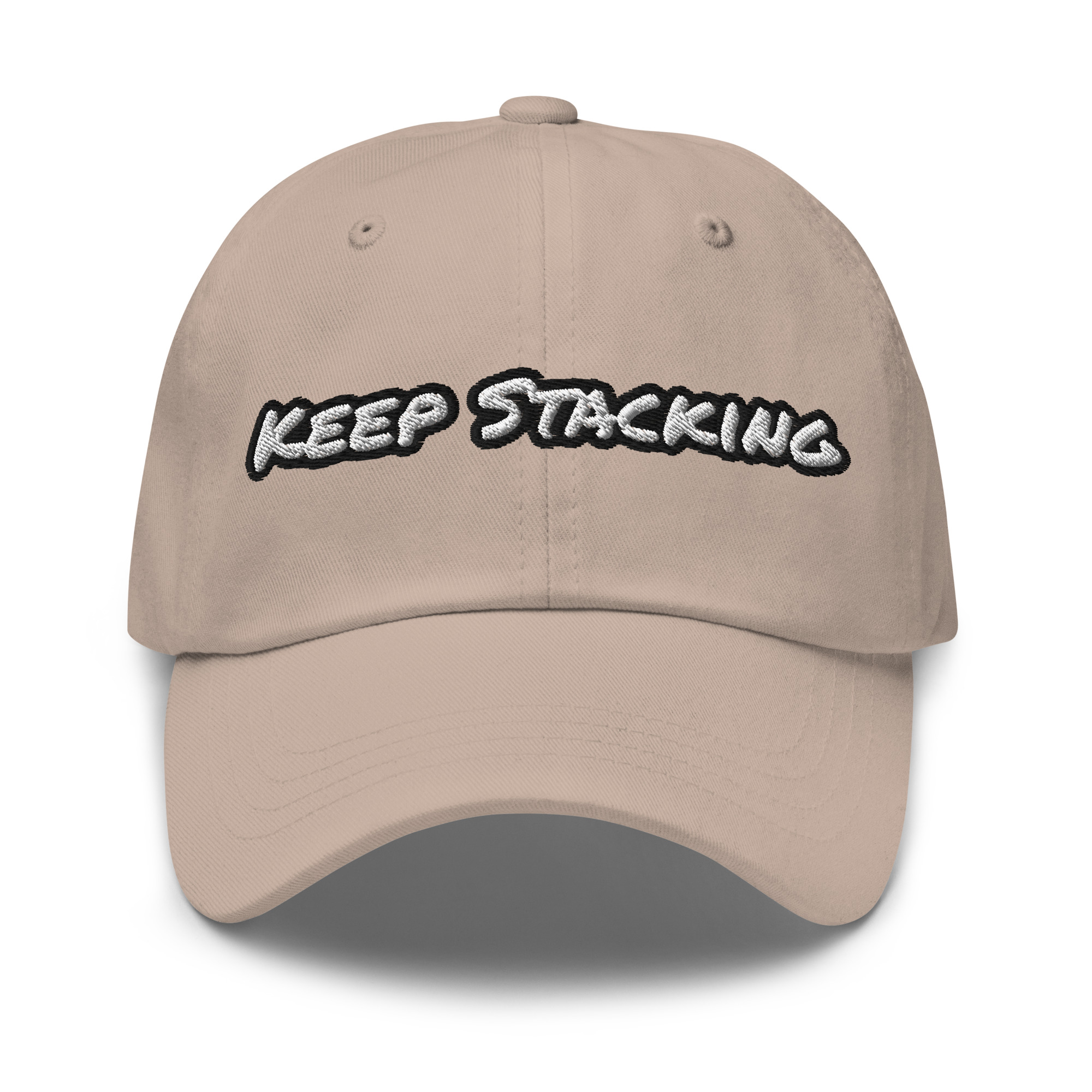 Keep Stacking embroidered cotton dad hat – Wealth Chaser