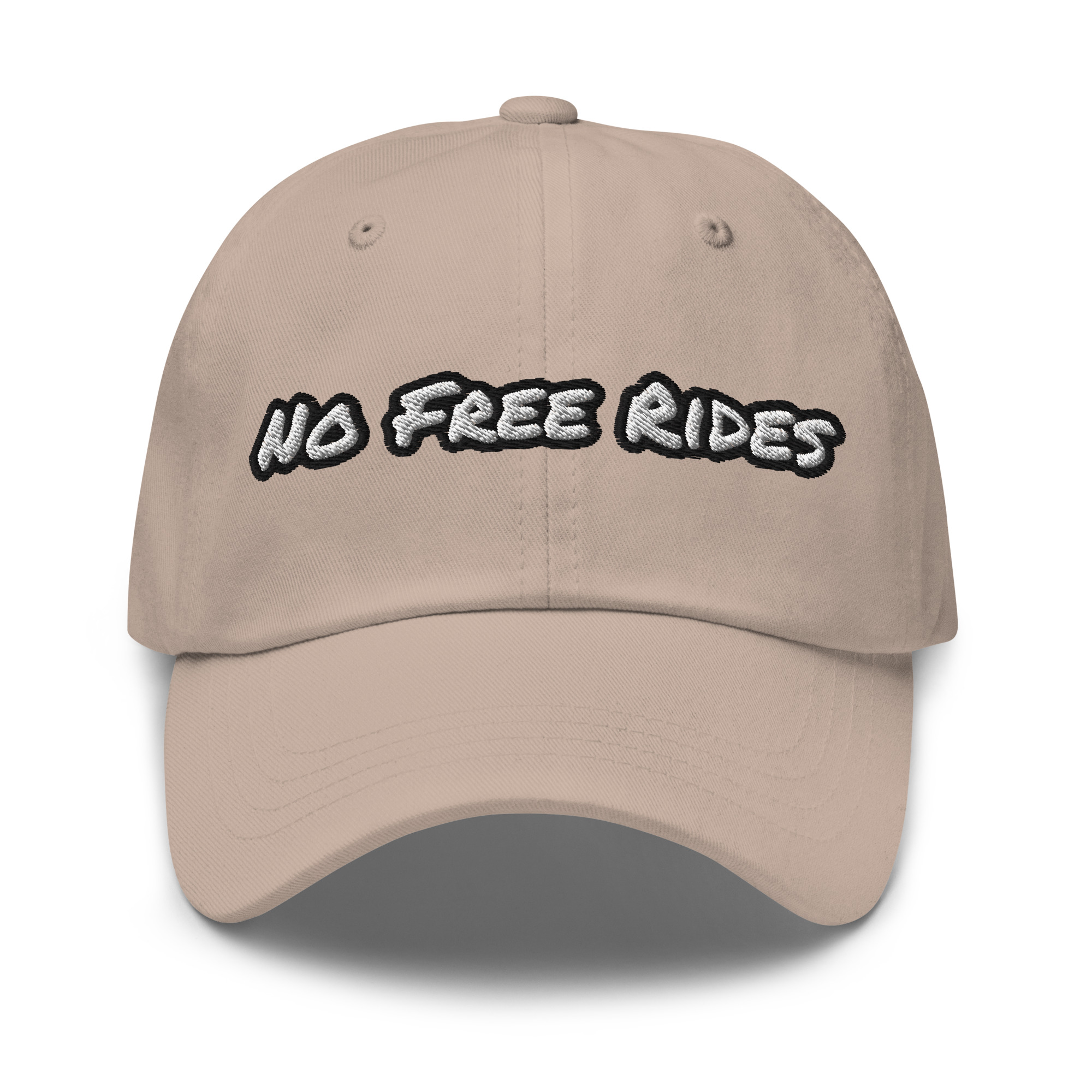 No Free Rides embroidered cotton dad hat – Wealth Chaser