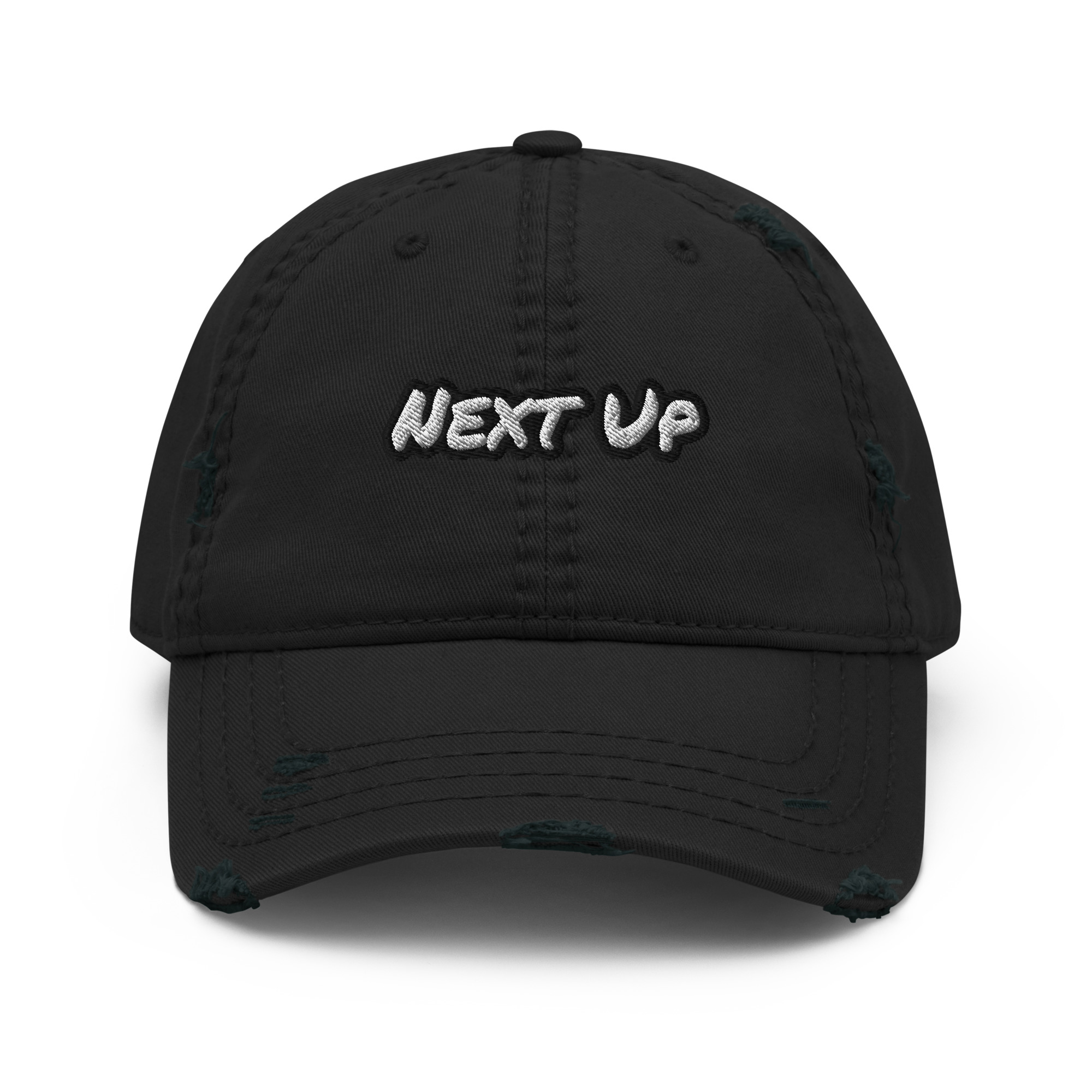 Next Up embroidered vintage distressed dad hat – Wealth Chaser