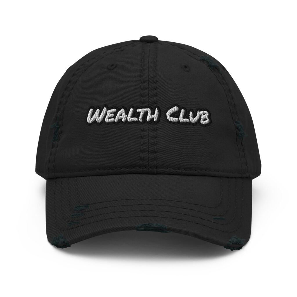 Wealth Club embroidered vintage distressed dad hat – Wealth Chaser