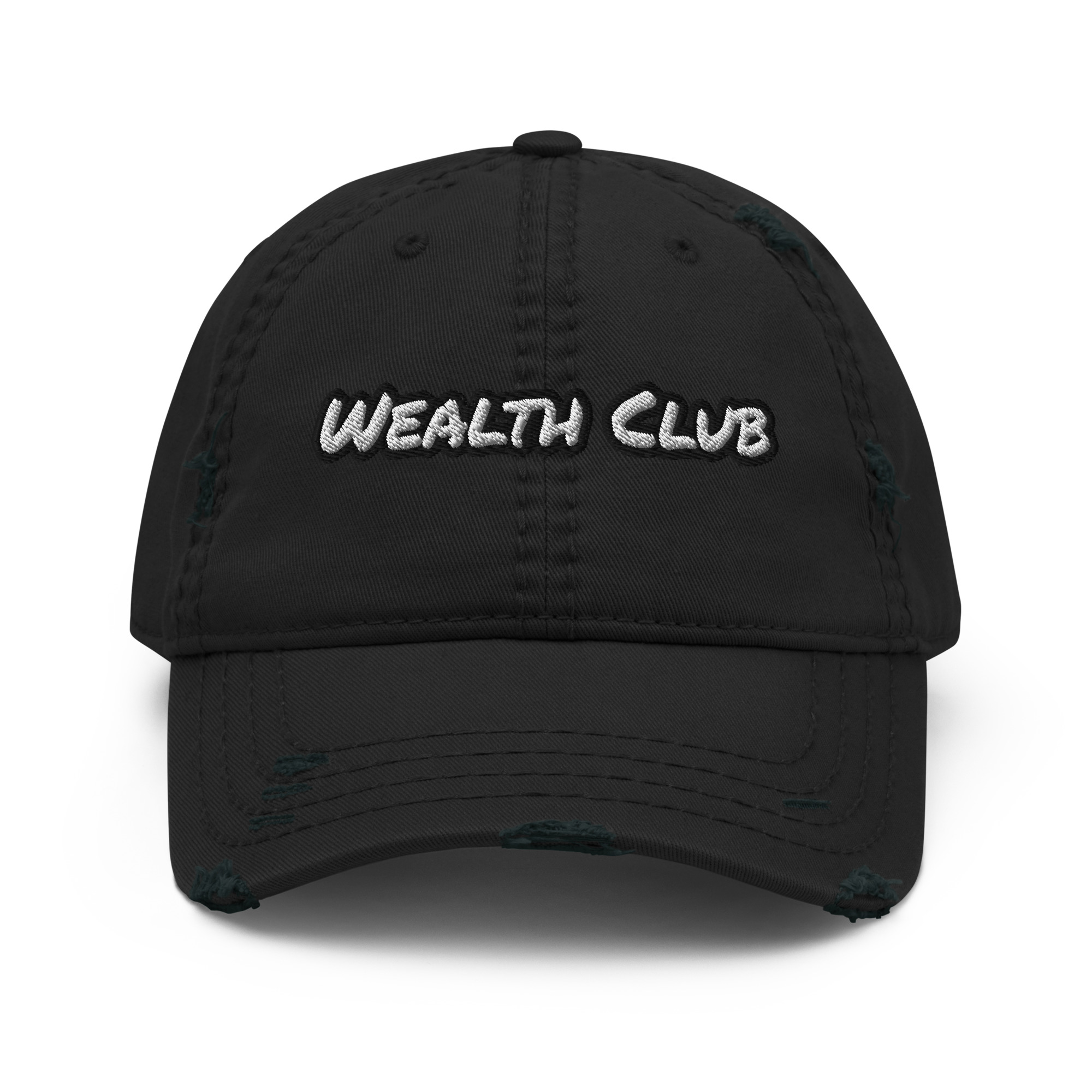 Wealth Club embroidered vintage distressed dad hat – Wealth Chaser
