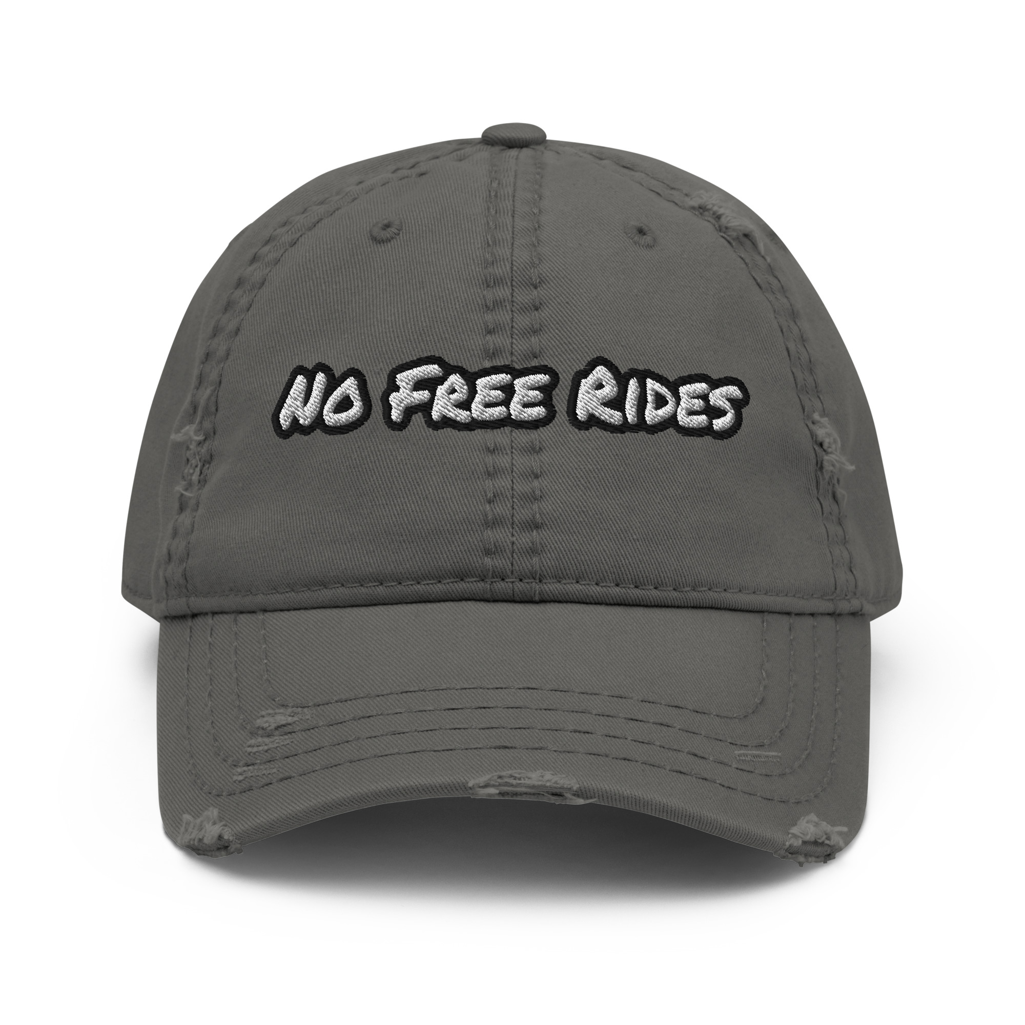 No Free Rides embroidered vintage distressed dad hat – Wealth Chaser
