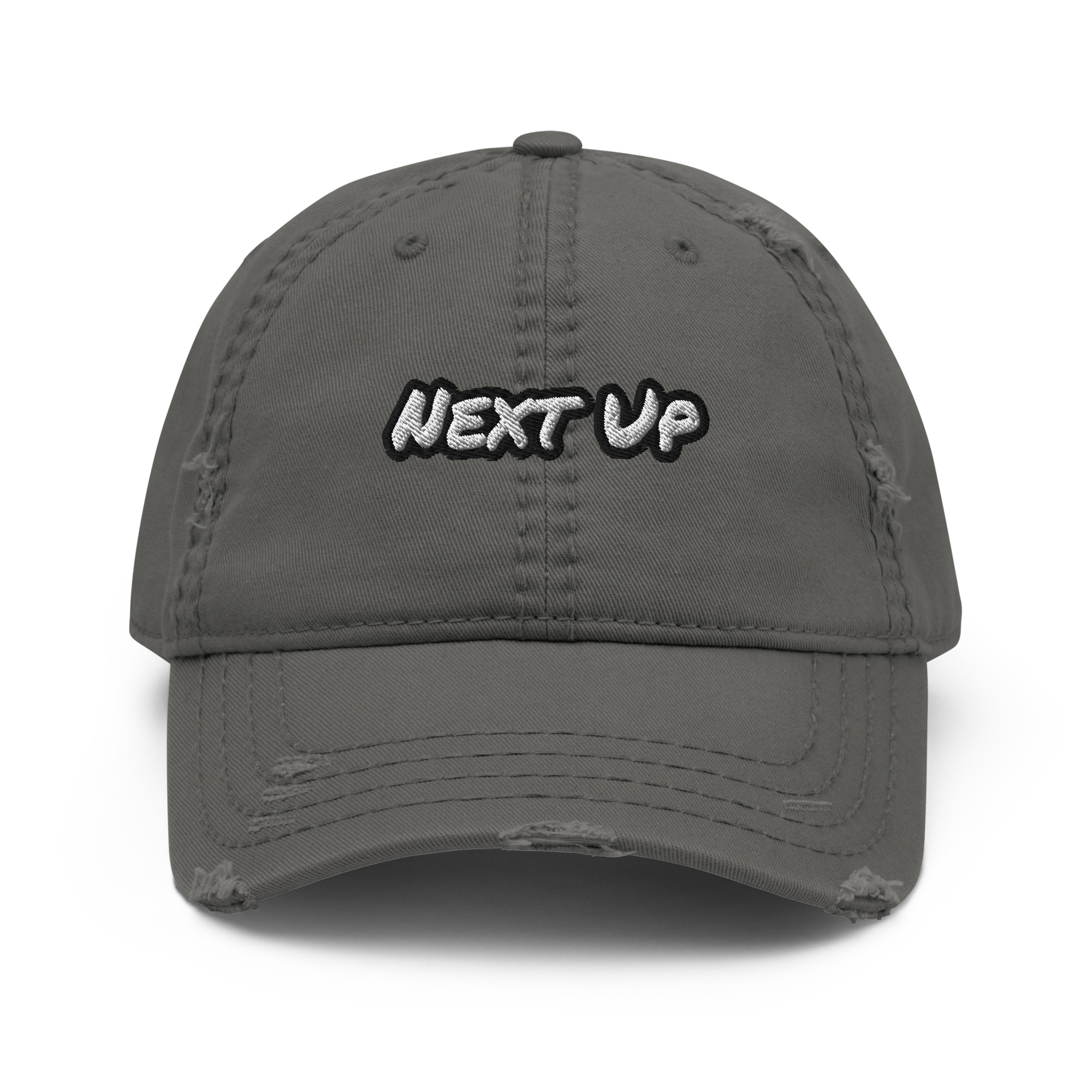 Next Up embroidered vintage distressed dad hat – Wealth Chaser