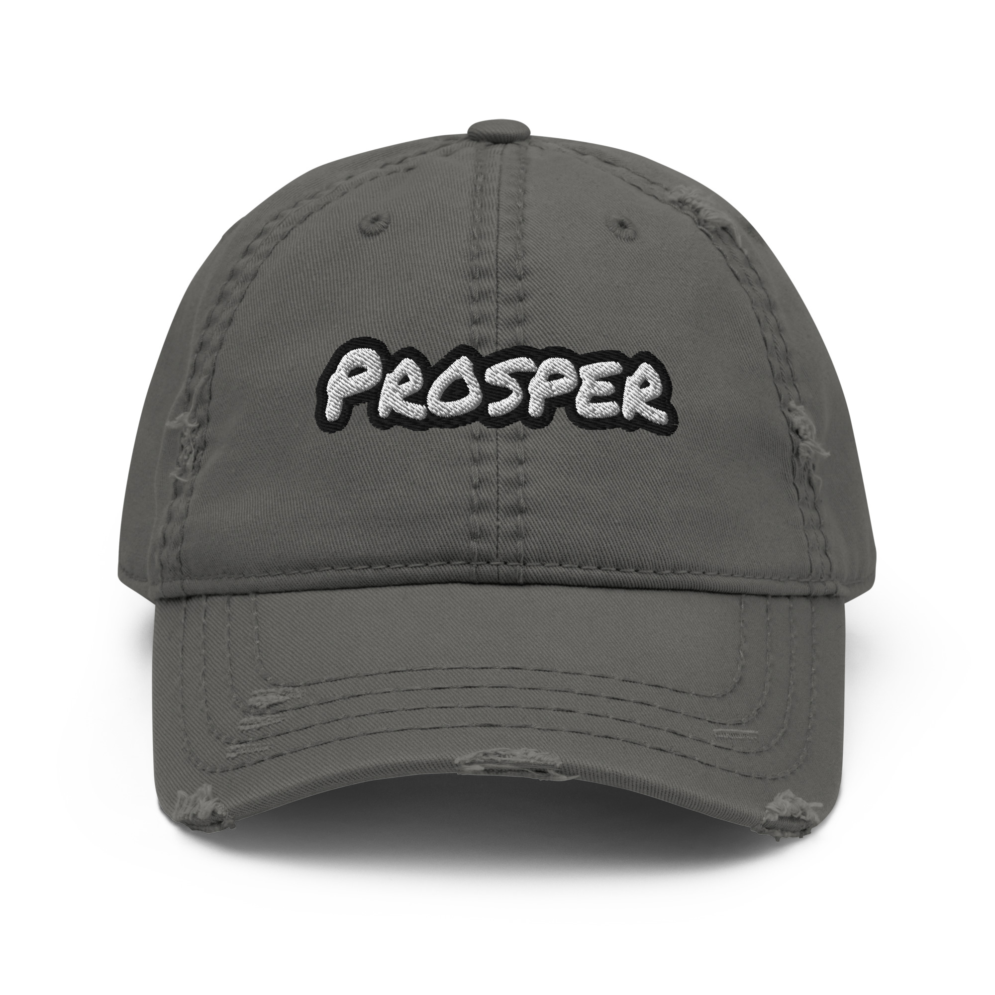 Prosper embroidered vintage distressed dad hat – Wealth Chaser