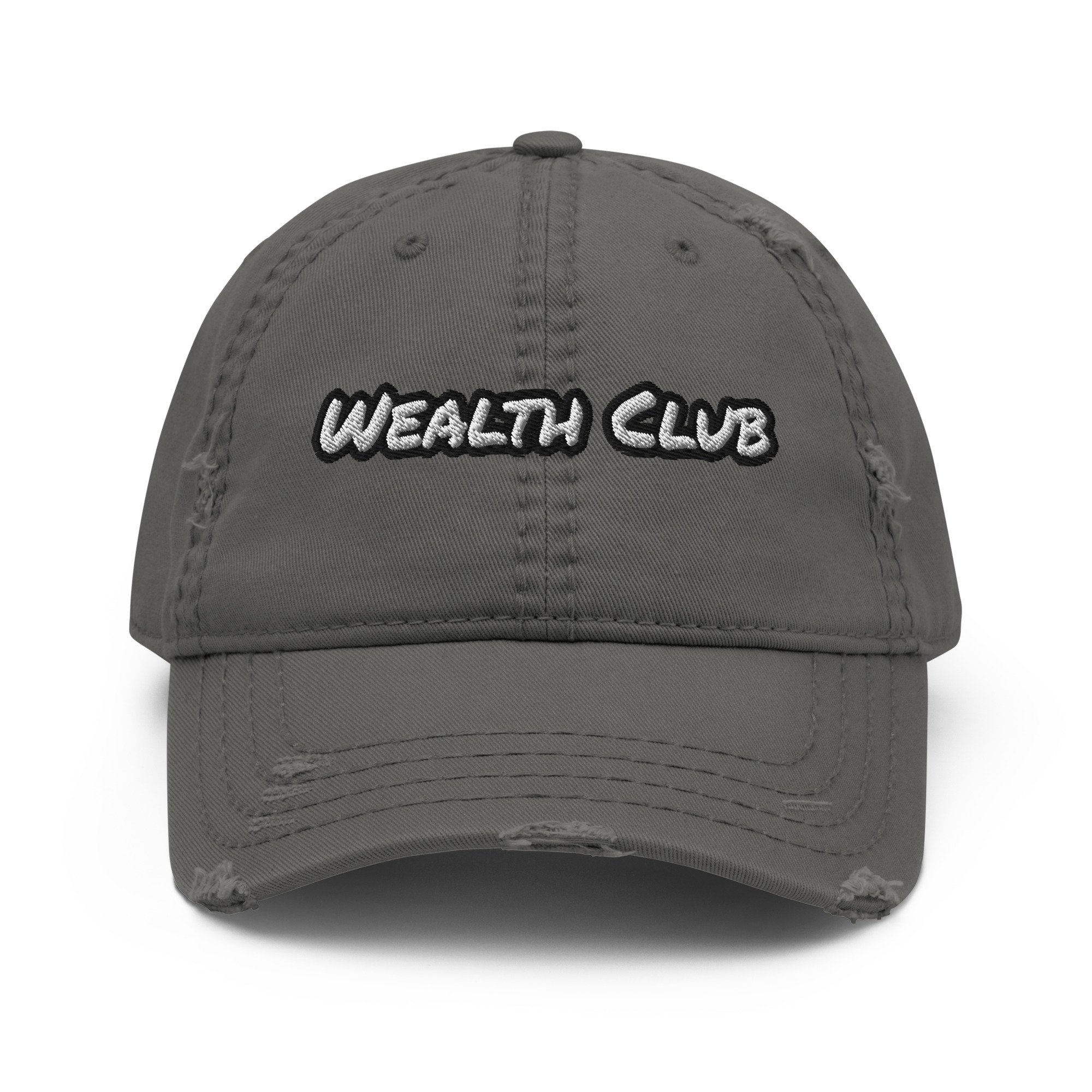 Wealth Club embroidered vintage distressed dad hat – Wealth Chaser