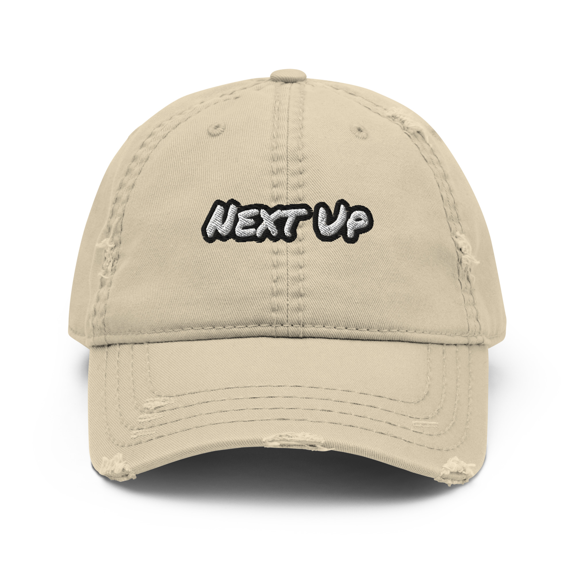 Next Up embroidered vintage distressed dad hat – Wealth Chaser