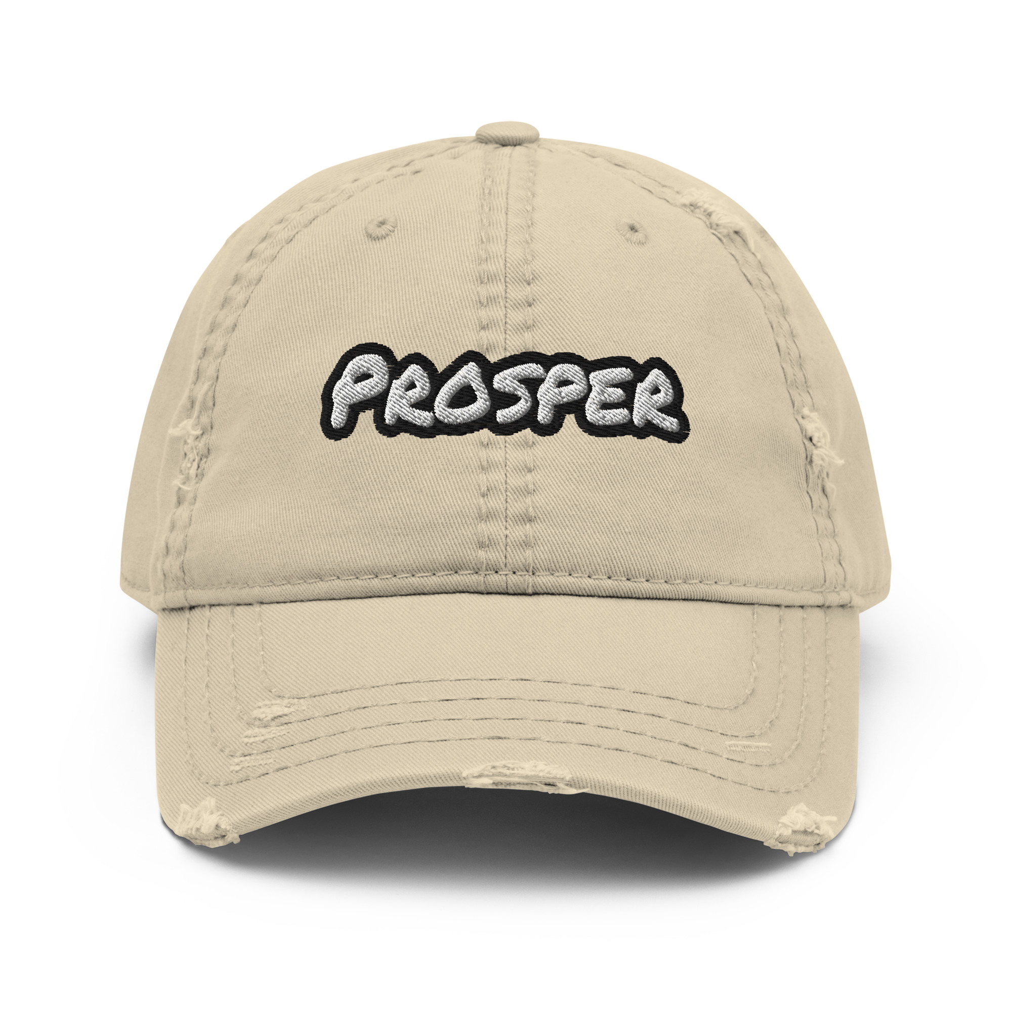 Prosper embroidered vintage distressed dad hat – Wealth Chaser