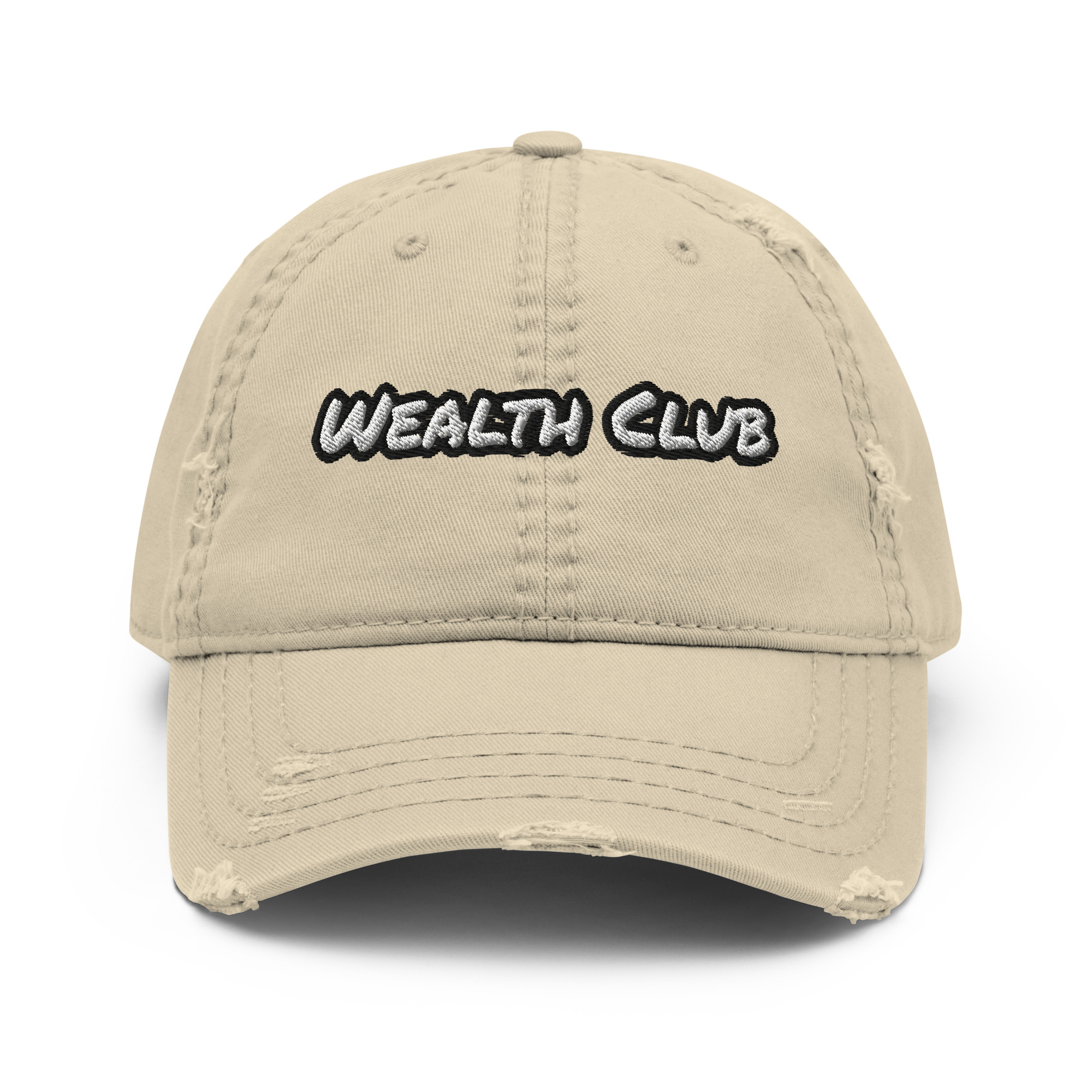 Wealth Club embroidered vintage distressed dad hat – Wealth Chaser