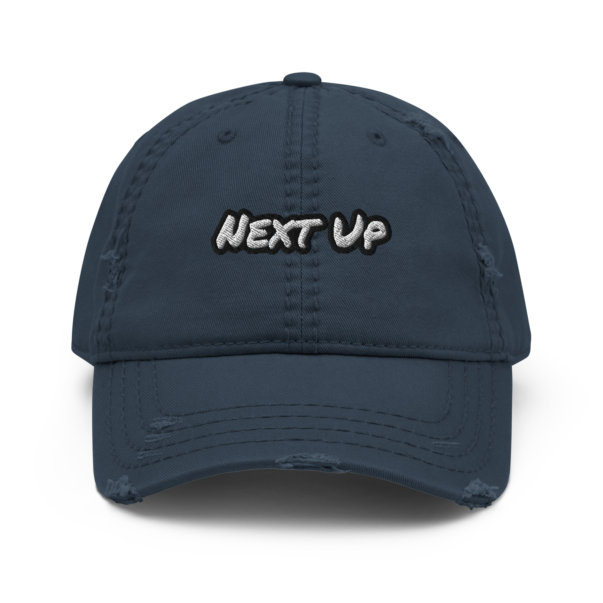 Next Up embroidered vintage distressed dad hat – Wealth Chaser