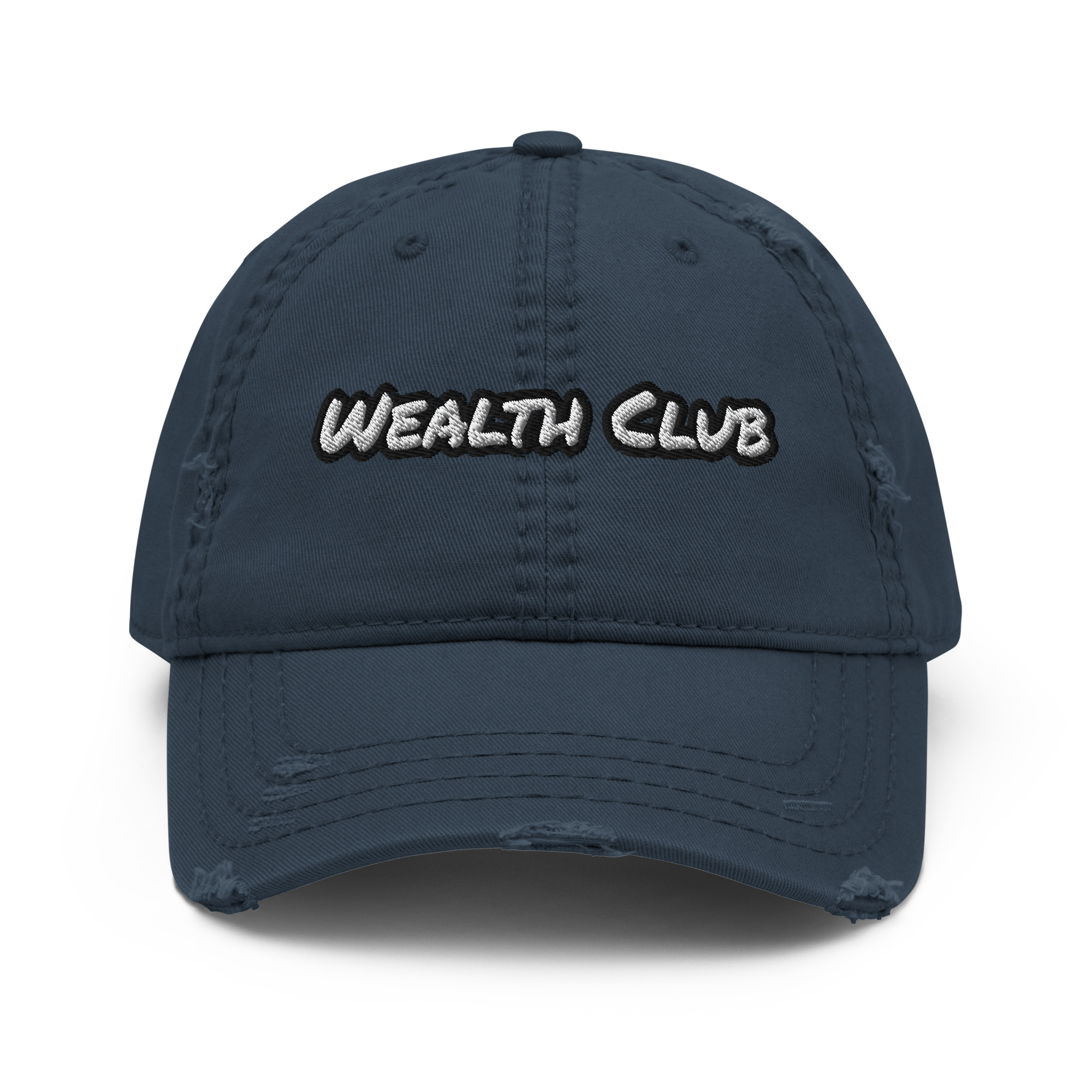 Wealth Club embroidered vintage distressed dad hat – Wealth Chaser